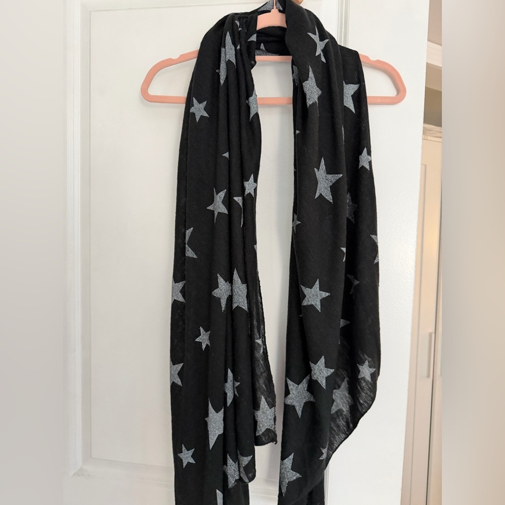 Garage Black Knit Scarf with Silver Accents